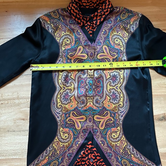 Etro multi patterned button down silk shirt - Picture 6 of 7